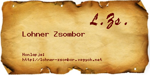 Lohner Zsombor névjegykártya